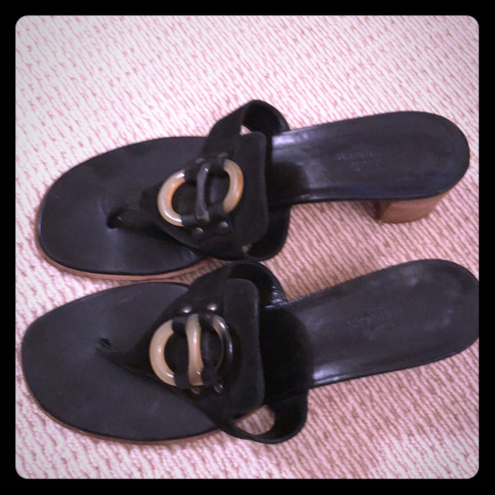 Hermès heeled thong sandals